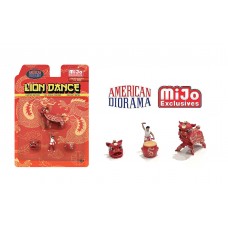 AD-2403MJ 1:64 Limited Edition Die Cast Figure Set - Lion Dance (Red)